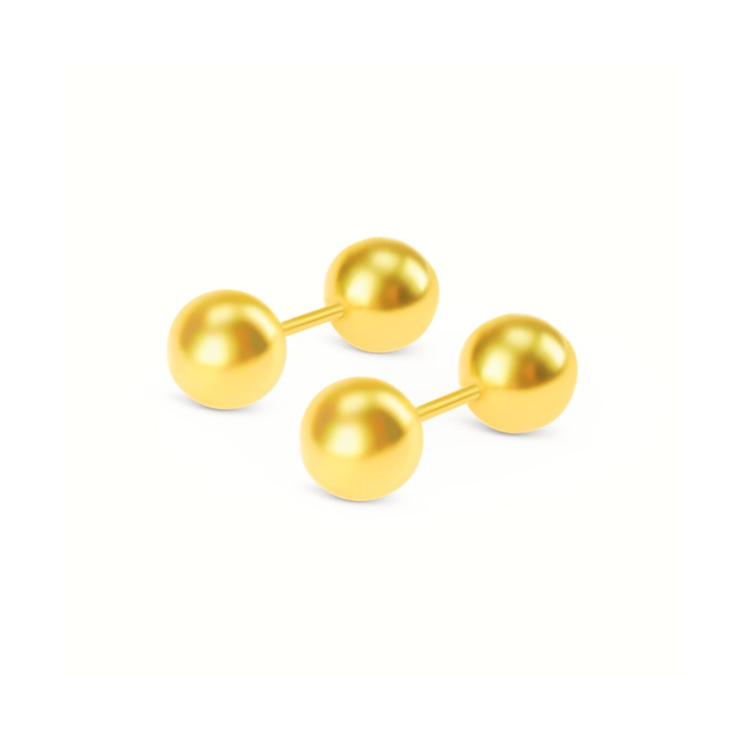 Oversized double ball studs - Gold