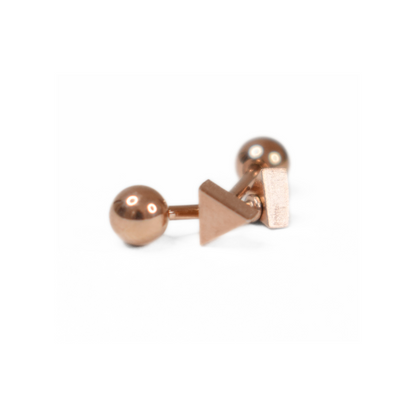 4mm Baby triangle studs - Rose gold - TheEarringCollective