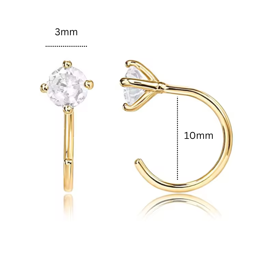 3mm Diamond hoops - Gold