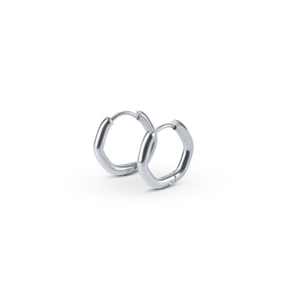 Hexagon hoops - Silver