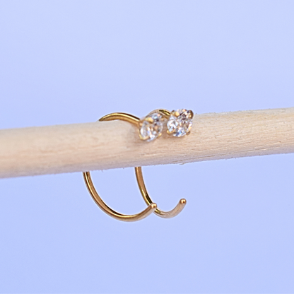 3mm Diamond hoops - Gold