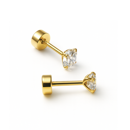Baby Diamond style studs - Gold