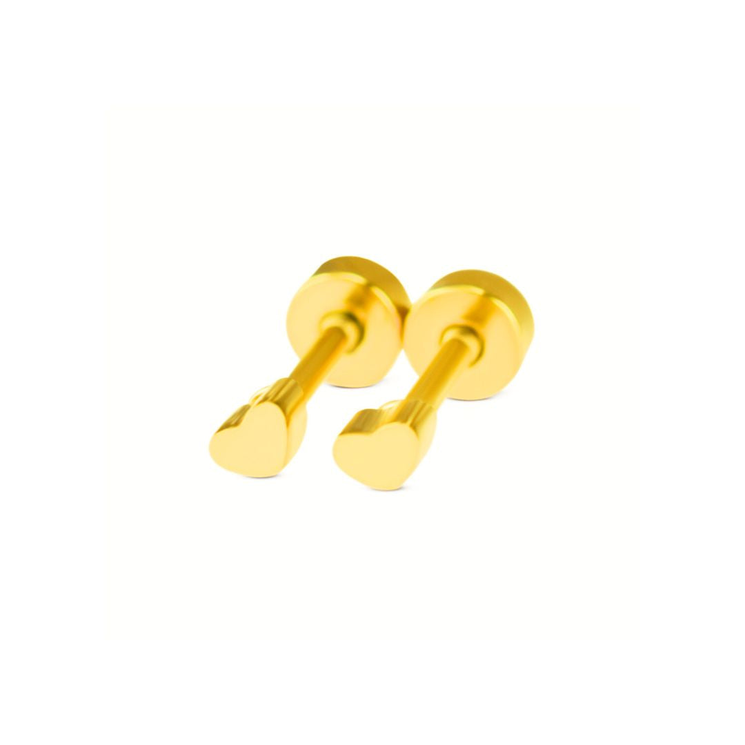 Tiny heart studs - Gold