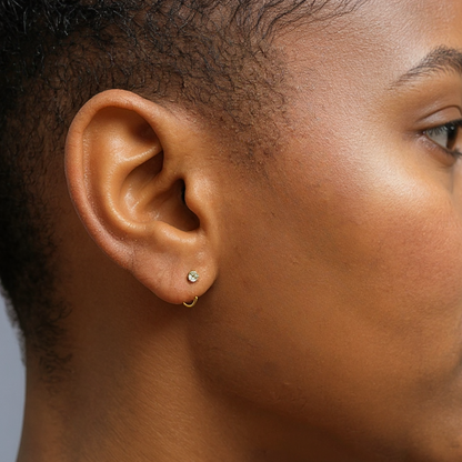 3mm Diamond hoops - Gold