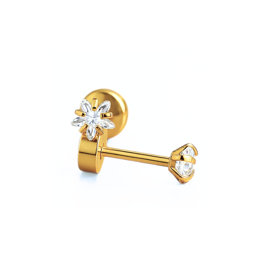 Baby Diamond style star studs - Gold