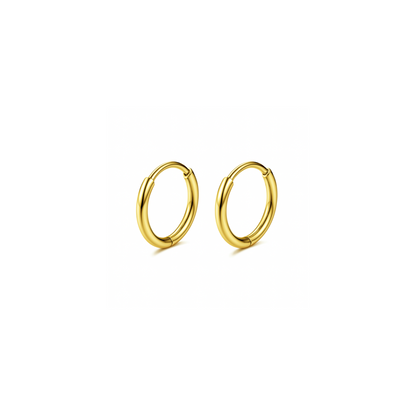 6mm thin hinged hoops - Gold