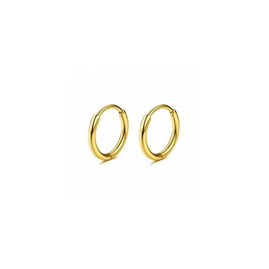 6mm thin hinged hoops - Gold