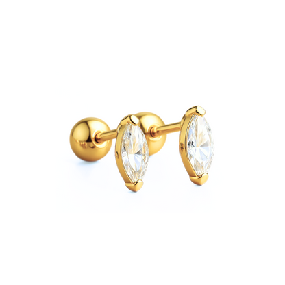 Marquise diamond style studs - Gold