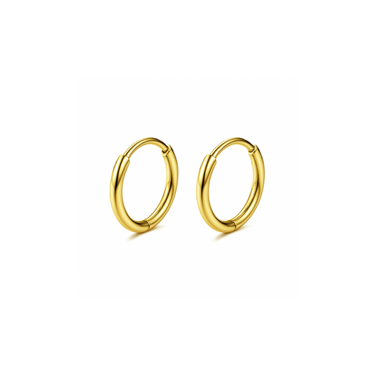 8mm thin hinged hoops - Gold