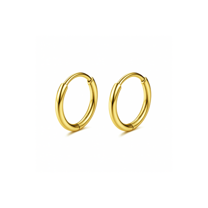 10mm thin hinged hoops - Gold
