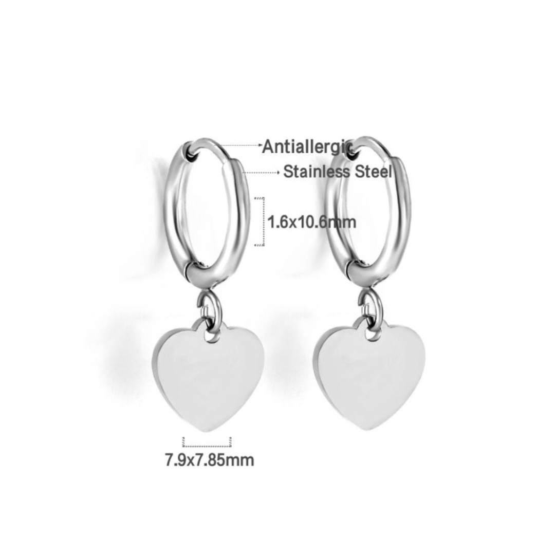 Tiffany heart hoops - Silver - TheEarringCollective