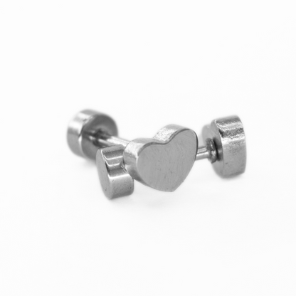 6mm Heart studs - Silver - TheEarringCollective