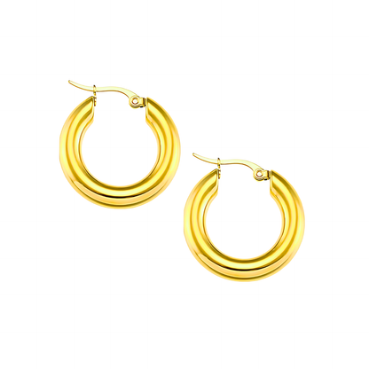 Bold clasped hoops - Gold