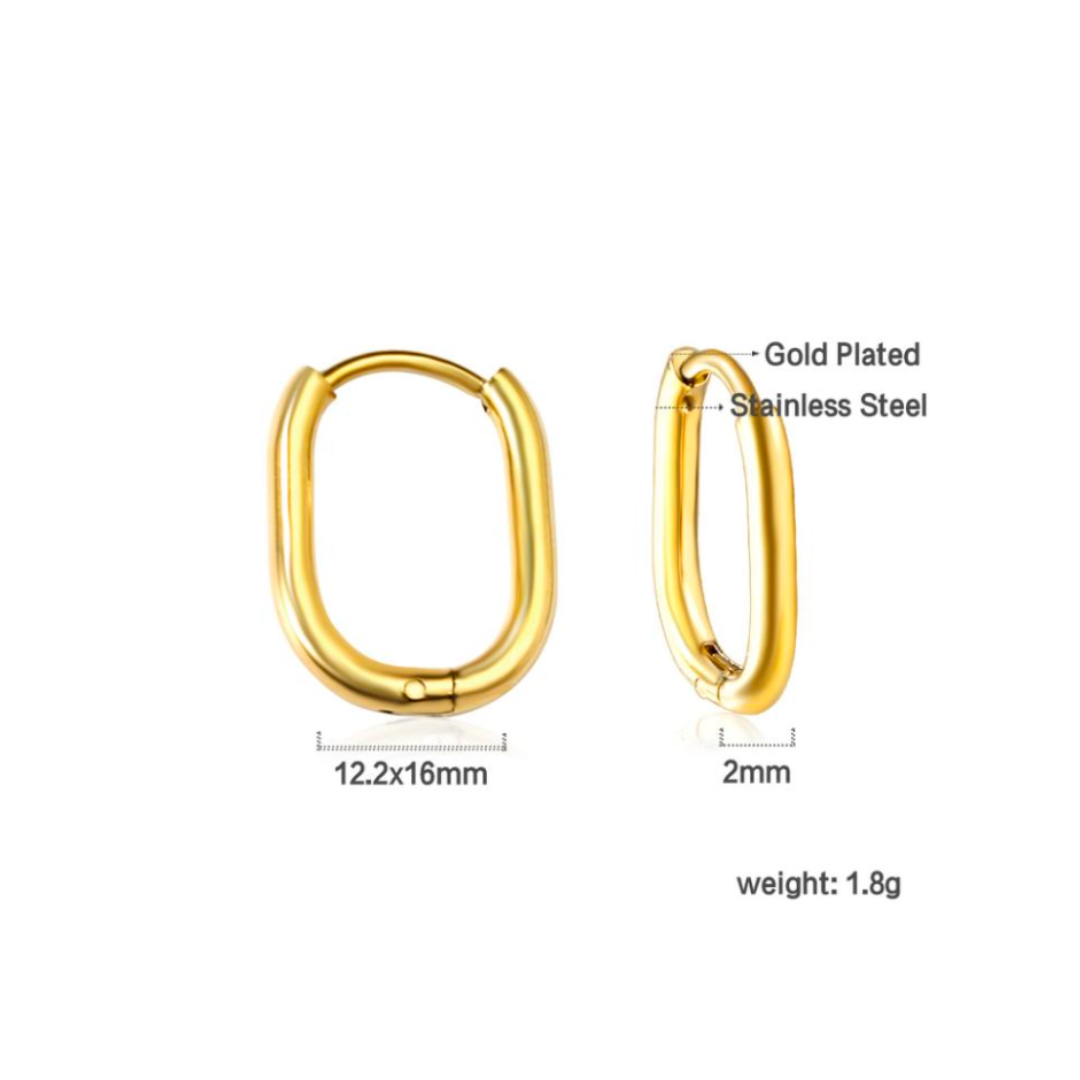 18mm Thin oval hoop - Gold - TheEarringCollective