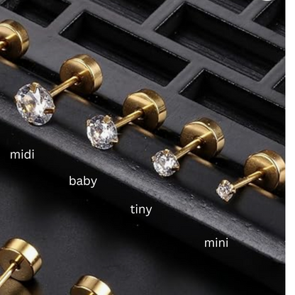 Midi Diamond studs - Gold
