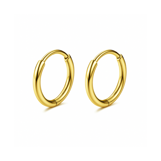 12mm thin hinged hoops - Gold