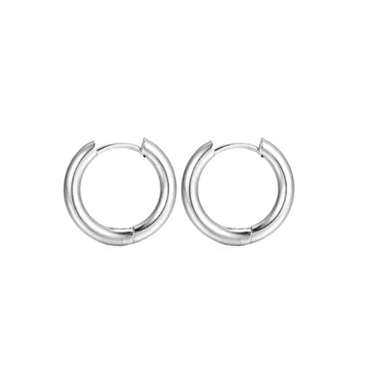 12mm Classic hoops - Silver