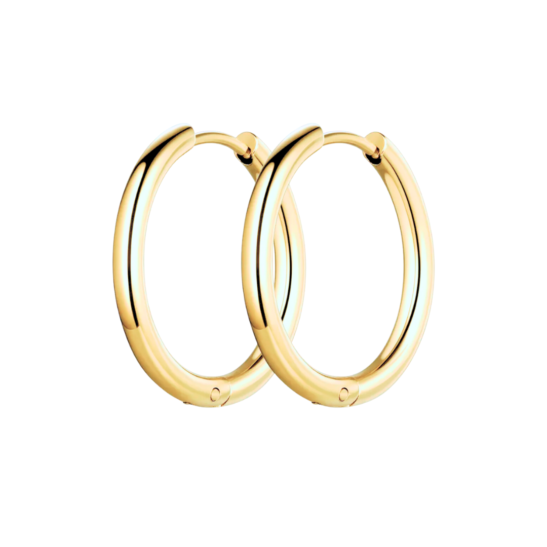 18mm Classic hoops - Gold