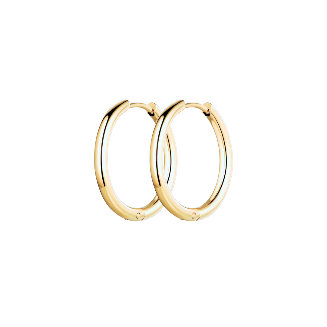 14mm Classic hoops - Gold