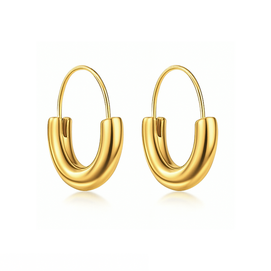 Semi thick hoops - Gold
