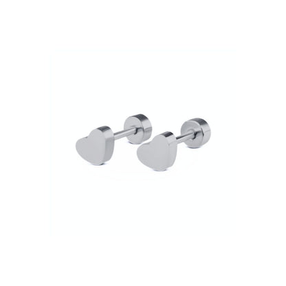 6mm Heart studs - Silver