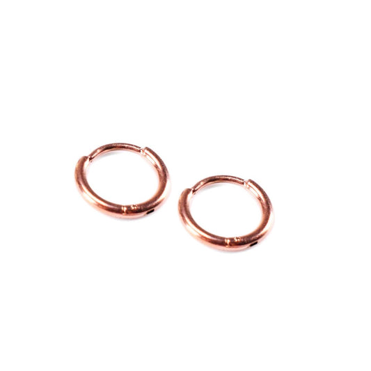 6mm thin hinged hoops - Rose gold