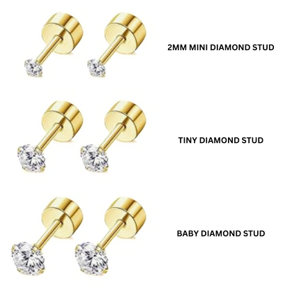 Baby Diamond studs - Gold