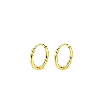 6mm thin hinged hoops - Gold