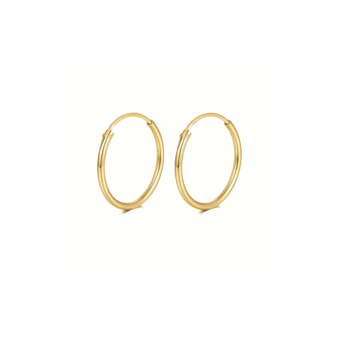 10mm Thin seamless hoops - Gold