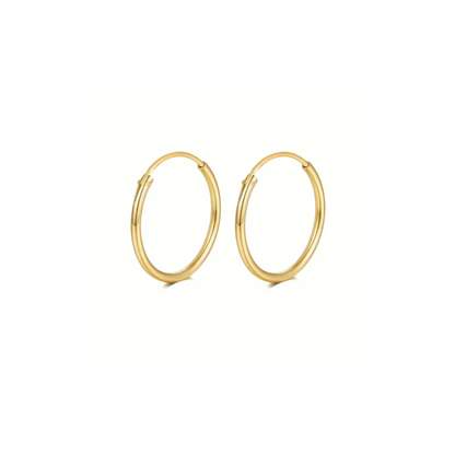 10mm Thin seamless hoops - Gold