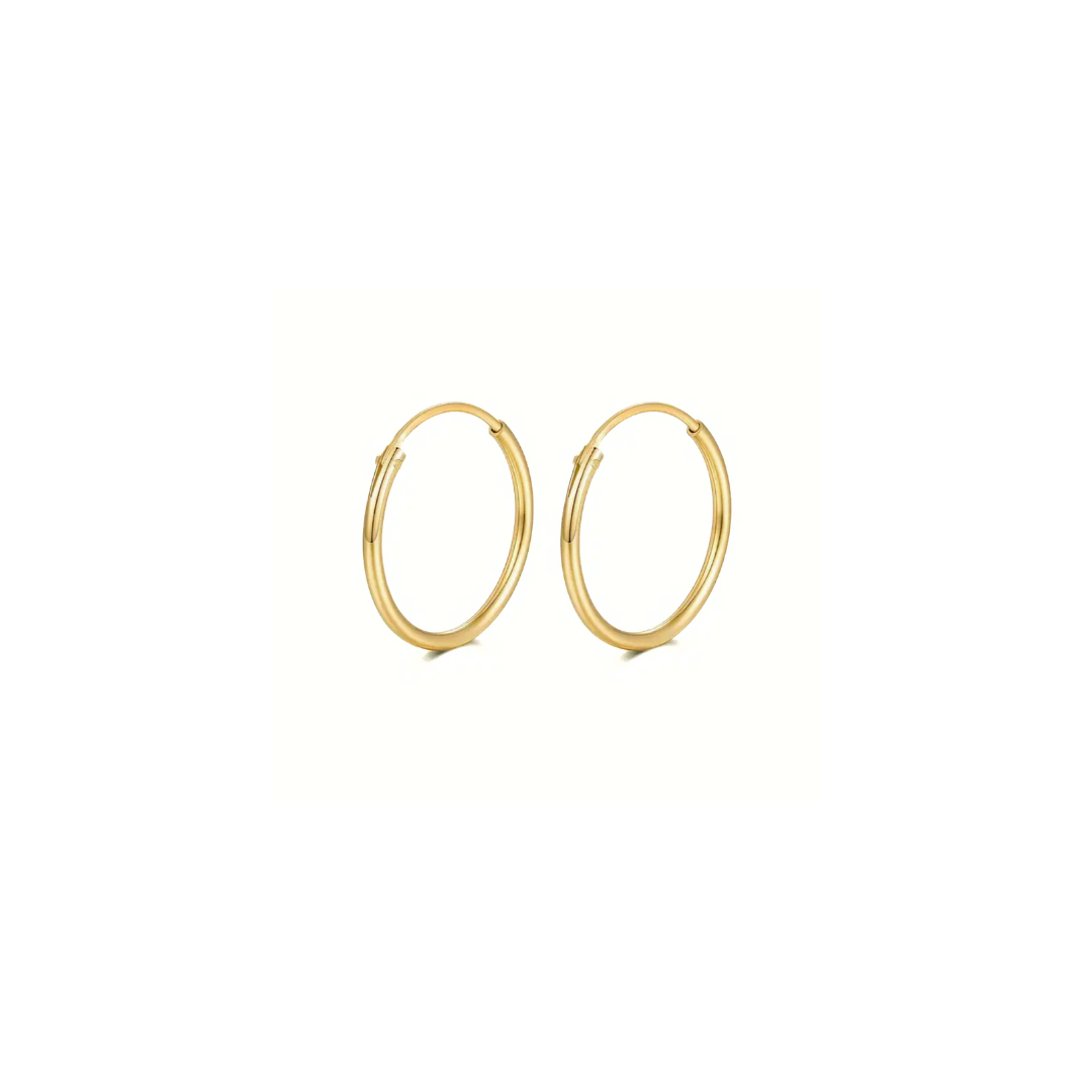 8mm Thin seamless  hoops - Gold