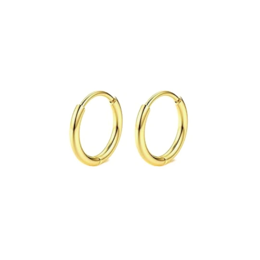 8mm thin hinged hoops - Gold