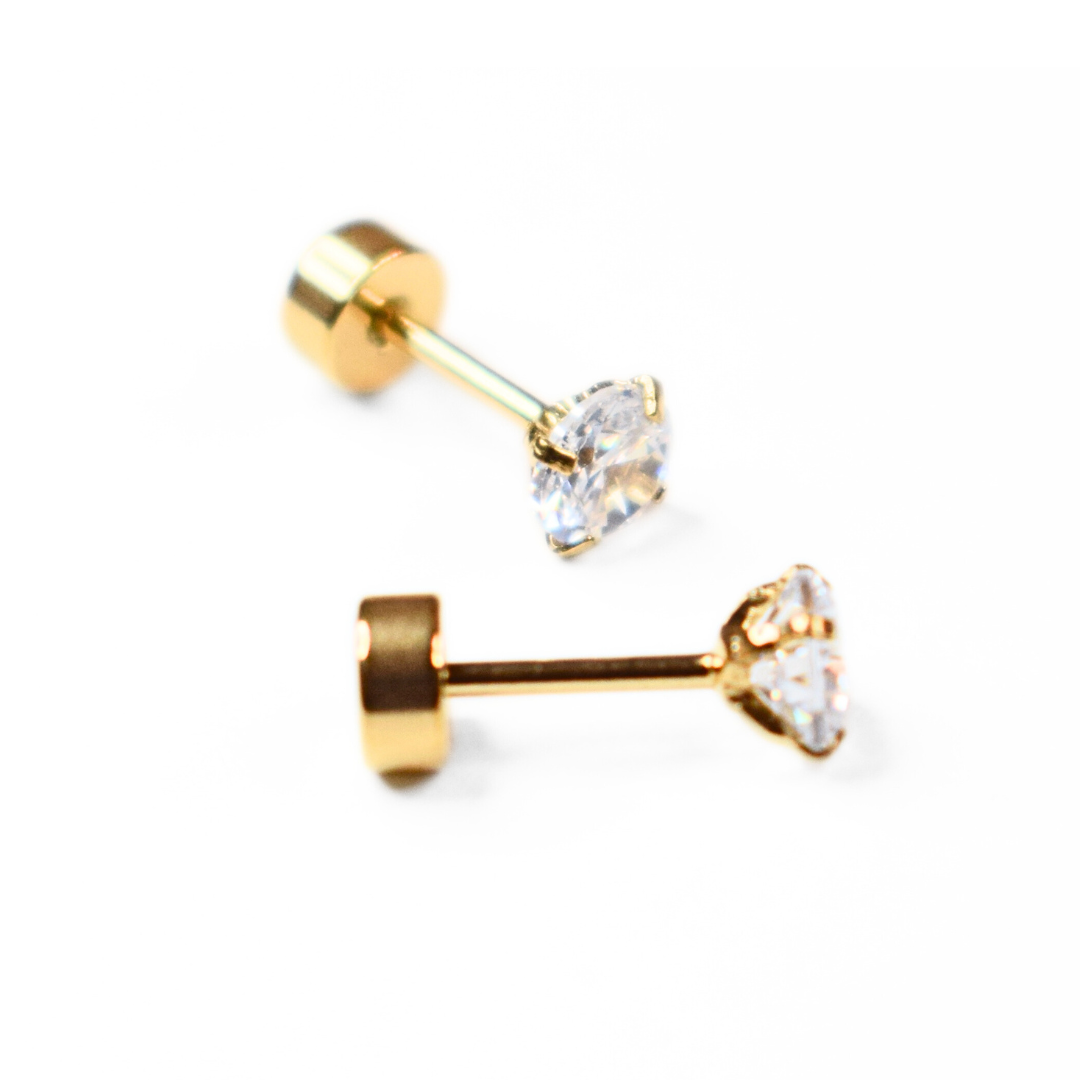 Baby Diamond studs - Gold - TheEarringCollective