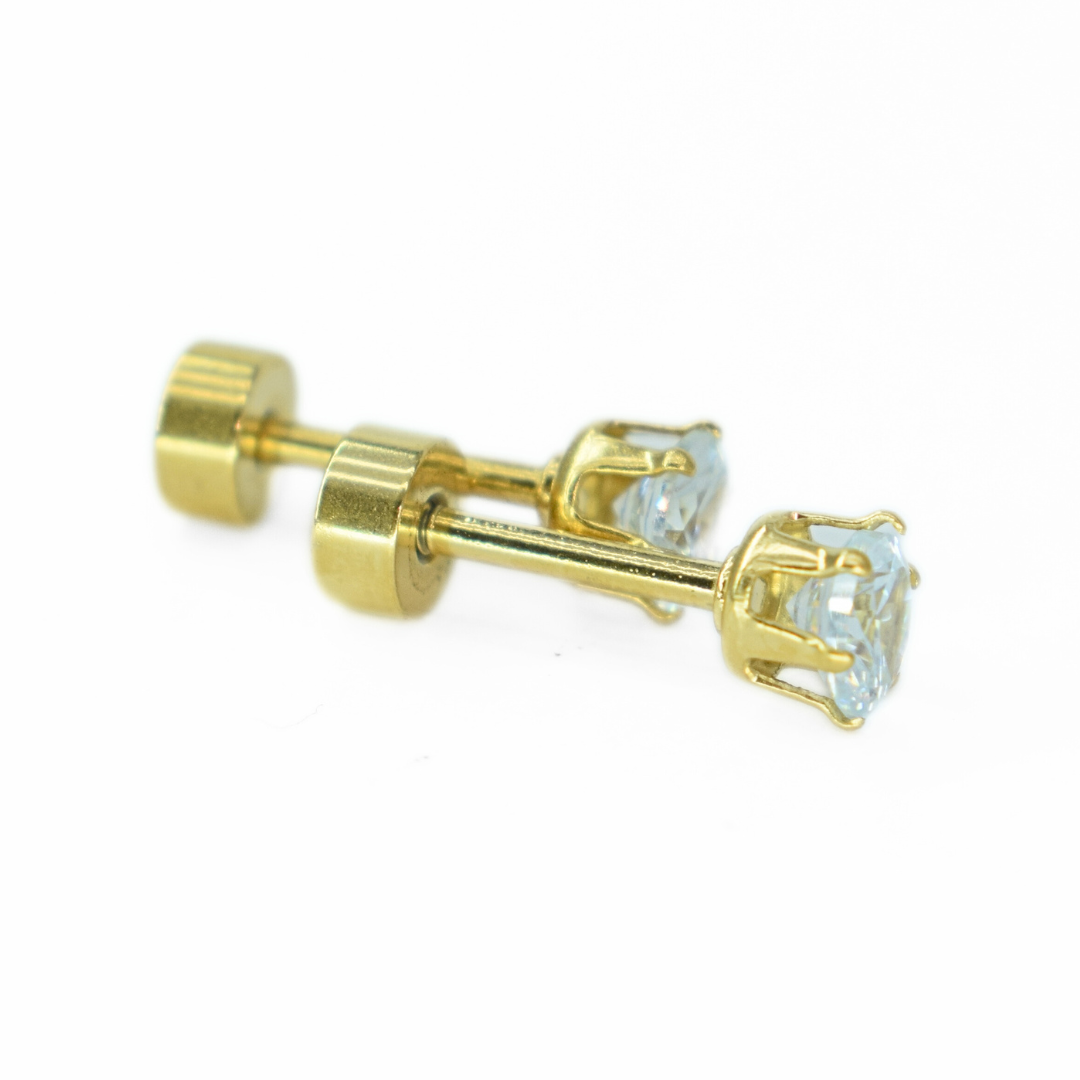 4mm Diamond studs - Gold - TheEarringCollective