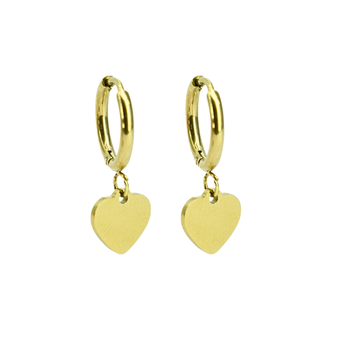 Tiffany heart hoops - Gold - TheEarringCollective