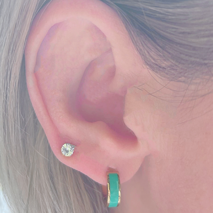 10mm Summer green hoops - Gold - TheEarringCollective