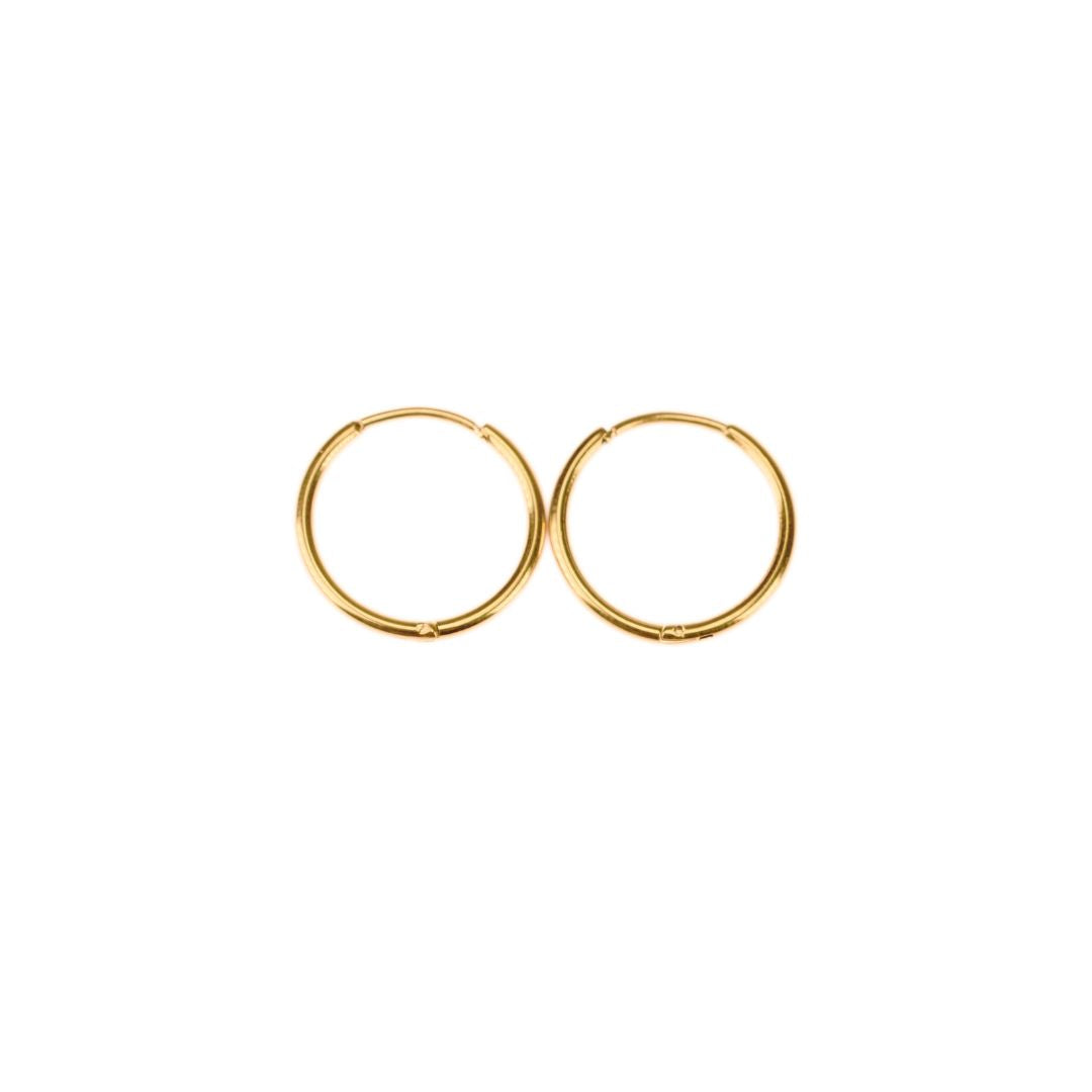 8mm thin hinged hoops - Gold