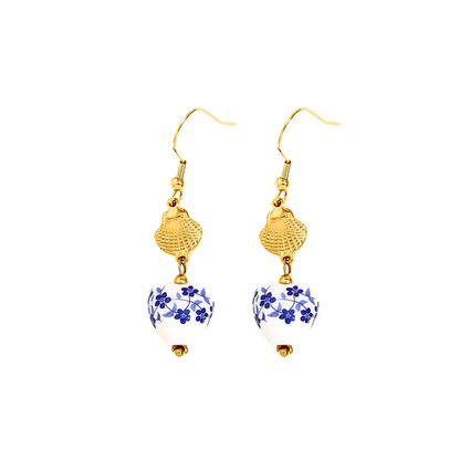 Dangled shell studs - Gold