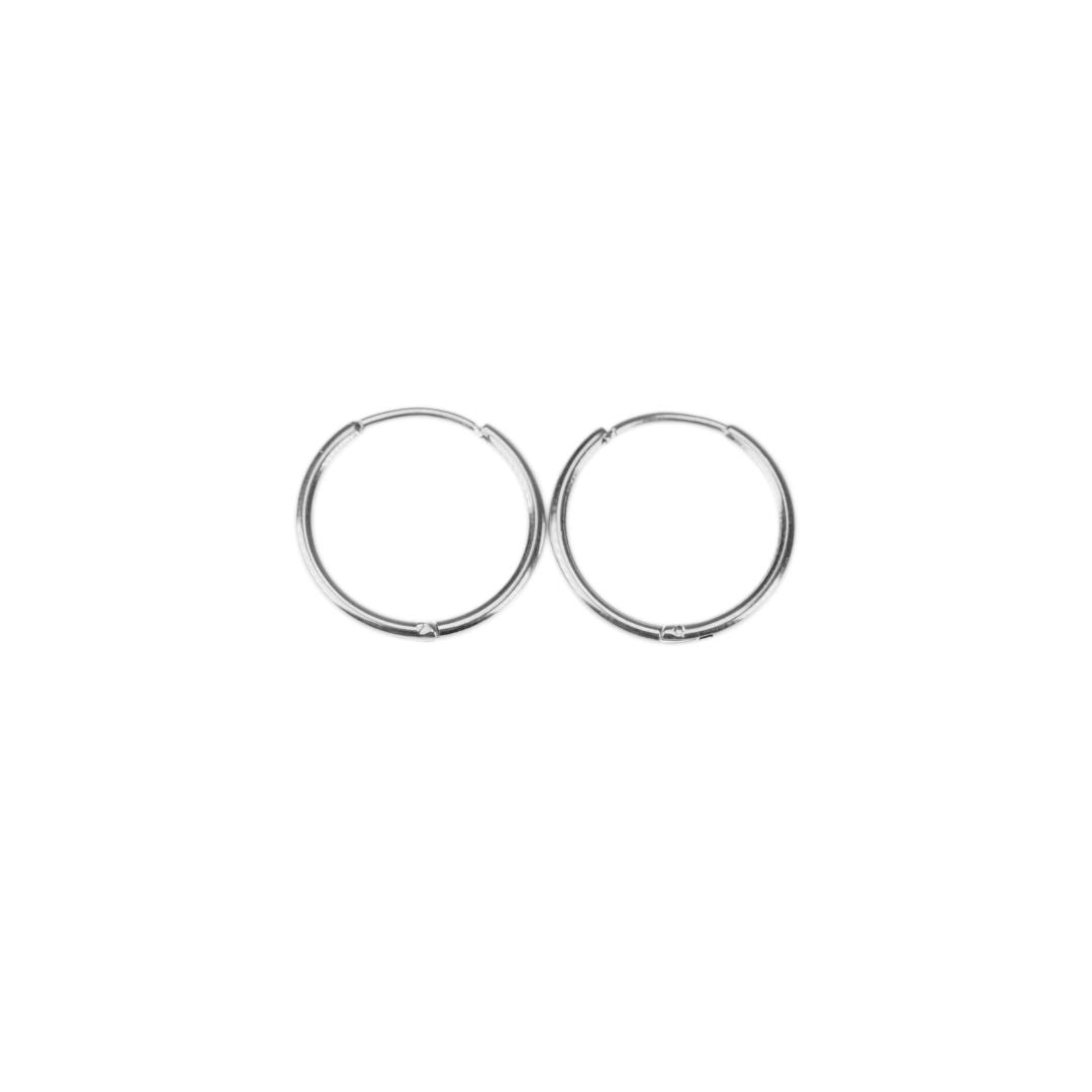 8mm thin hinged hoops - Silver