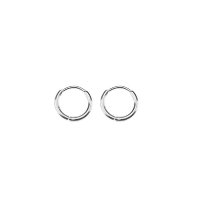 6mm thin hinged hoops - Silver