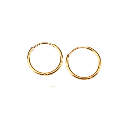 10mm thin hinged hoops - Gold