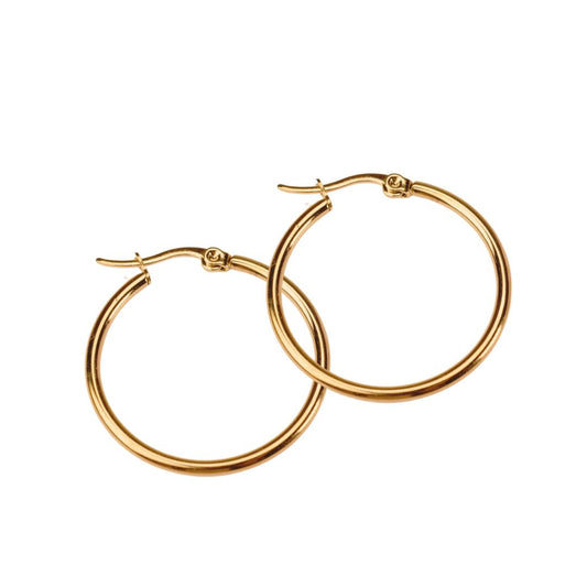30mm Thin oversized hoops - Gold