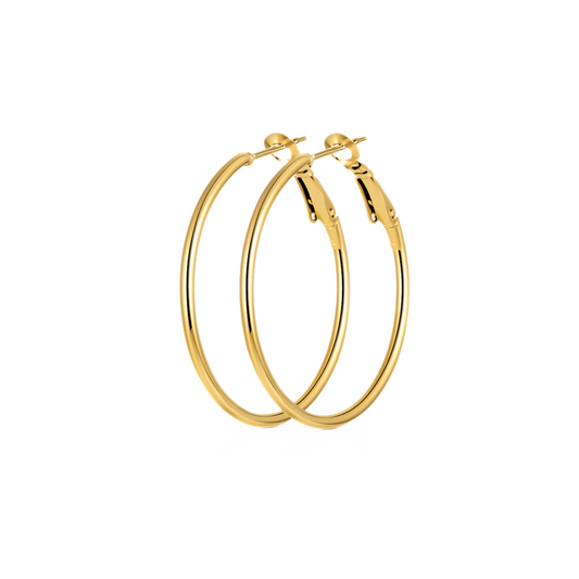 35mm Clasped hoops - Gold