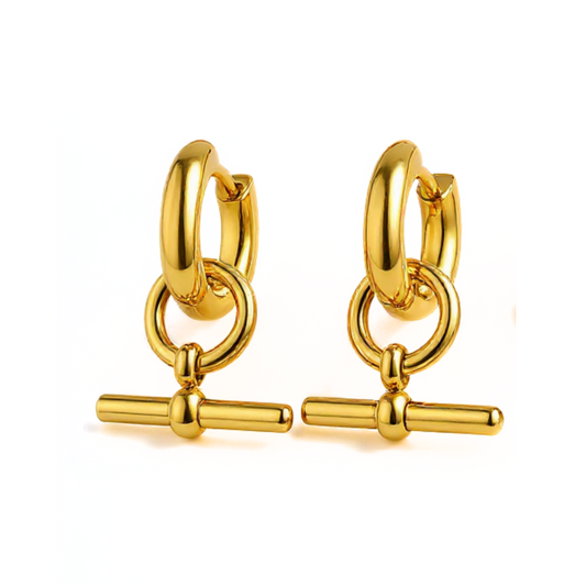 Chunky Tbar hoops - Gold