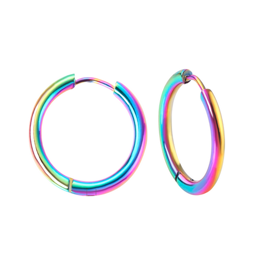 20mm Classic hoops - Rainbow