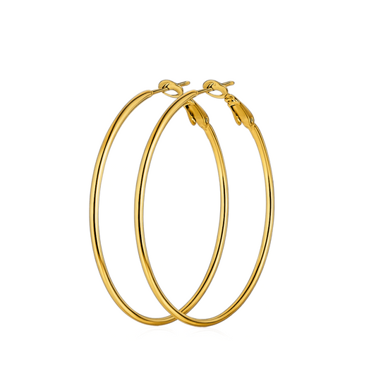 45mm Clasped hoops - Gold