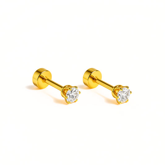 3mm Diamond studs - Gold