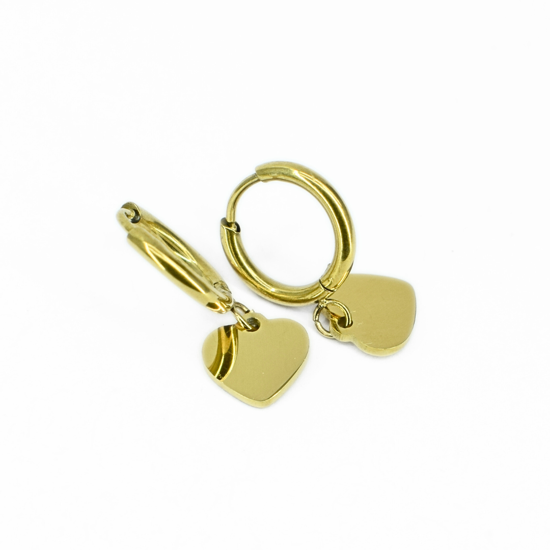 Tiffany heart hoops - Gold - TheEarringCollective