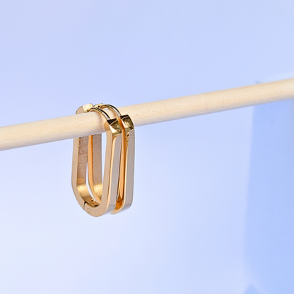 Chunky oval hoops - Gold