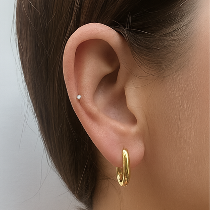11mm Chunky oval hoops - Gold